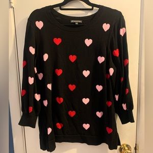 ADRIANNA PAPELL XL Heart Sweater